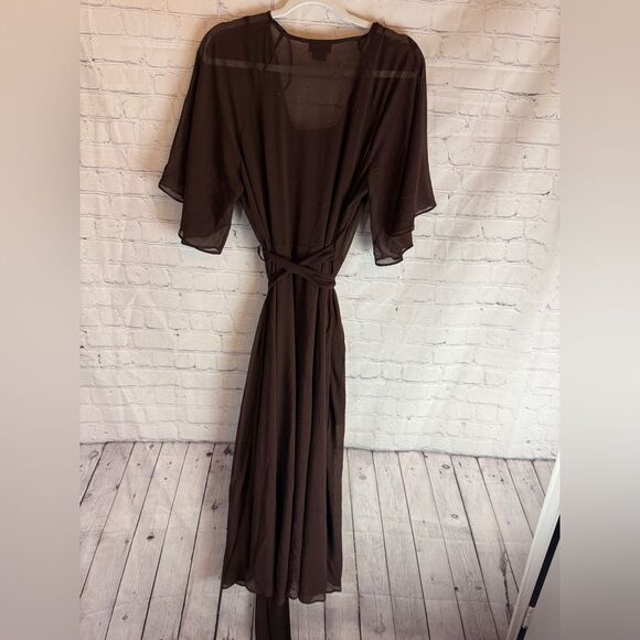 City Chic Fleetwood Maxi Dress - Brown Wrap Dress Size 16 - Picture 7 of 8